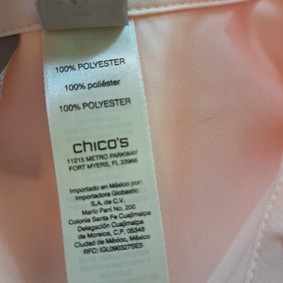 Chico's Peach Casual Button Up Shirt Size 3 - Picture 9 of 12
